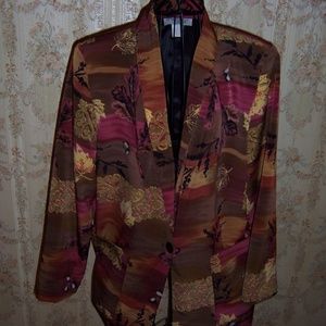 Ladies Blazer with fall print design